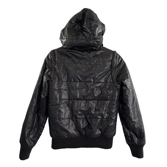 IZZUE Women Coat Sz XS Black Faux Fur Line Full Zip Face Pockets Bomber 9-11 - Picture 2 of 14